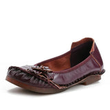 Niulatu Summer Shoes Woman Casual Breathable Flats Ladies Ethnic Style Floral Shoes Plus Size 42 Mom Shallow Loafers DJSE
