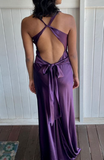 Niulatu V Neck Backless Evening Dress Long Prom Dress Party Dress HZ1007