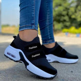 Niulatu Women Sneakers Women Vulcanized Shoes Casual Platform Solid Color Hook&loop Female Walking Shoes Wedge Sports Shoes DJSE