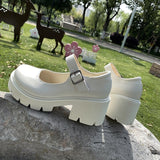 Niulatu Platform Mary Jane Shoes Women Spring Summer Thick Square Heels Pumps Woman Ankle Strap Sweet Lovely Lolita Shoes DJSE