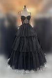 Pink Corset Tulle Ruffles A-line Formal HZ0308
