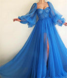 Niulatu Evening Dress, Long Sleeves Long Prom Dress HZ0113