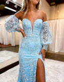 Niulatu Sweetheart Lace Prom Dress with Detachable HZ1007