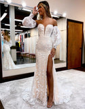 Niulatu Sweetheart Lace Prom Dress with Detachable HZ1007