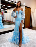 Niulatu Sweetheart Lace Prom Dress with Detachable HZ1007