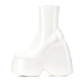 Niulatu Women Ankle Short Boots Wedges Shoes For Woman Goth Design Grunge Fashion Motorcycle Booties Big Size 43 DJSE