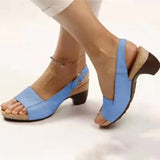 Niulatu Toe Flip Flop Beach Women's Sandals Plus Size Women's Shoes Buckle Strap Women Shoes Thick High Heels Sandals Rear Band DJSE