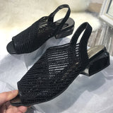 Niulatu Women¡®s Sandals 2025 Thick Heel Peep Toe Summer Shoes for Women Mesh Breathable Sandals Ladies Plus Size Girls Sandal New DJSE