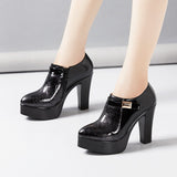 Niulatu 32-43 Block Heel Deep Mouth Platform Pumps Women Shoes 2025 Fall Winter High Heels Shoes Ladies Office Party Shoe DJSE