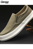 Niulatu Men's Flat Loafers Driving Lazy Slip on Canvas Shoes Canvas Men Breathable Casual Driving Shoes 2025 New DJSE
