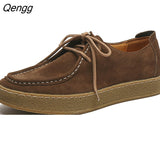 Niulatu Men's Shoes Lace up Leather Casual Shoes Spring Autumn Male Sneakers Designer Man Shoes Genuine Leather Barefoot Shoes DJSE