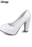 Niulatu Women High Heel Pumps Thick Heel Pumps Round Toe Pump Sexy Footwear Wedding heels Spring Leather Shoes Woman 2025 new DJSE