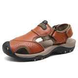 Niulatu New Summer Men's Shoes Outdoor Casual Shoes Sandals Genuine Leather Non-slip Sneakers Men Beach Sandals Big Size DJSE