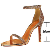 Niulatu Shoes Sexy High Heels Women Pumps Sparkle Sequins Stiletto Heels 10 Cm Party Shoes Women Heels Summer Women Sandals New DJSE