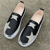 Niulatu Size 36-43 Casual Rivet Single Shoes Women's 2025 Spring New Rhinestone Lefu Shoes Flat Bottomed Fashionable Women's Shoes DJSE