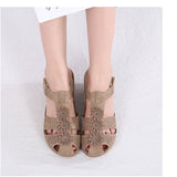 Niulatu Women Shoes Summer Women's Large Non Slip Lightweight Round Head Super Comfortable Slope Heel Comfortable Outdoor Sandals Women DJSE