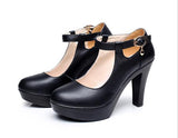 Niulatu Quality Women's Genuine Leather Shoes Platform 2025 Mary Jane Block High Heels Pumps Office Work Mom Shoe Dance DJSE