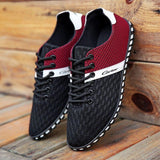 Niulatu Men Shoes Summer Brand Fashion Men Casual Shoes Lightweight Breathable Men Sneakers Lace Up Gray White Black Red Tenis Man Shoes DJSE
