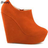 Niulatu Winter Boots For Women Wedges Platform Flock Women's Ankle Fashion Short Boot Shoes Woman DJSE