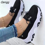 Niulatu Thick-soled Women's Sports Shoes Fashion Casual Comfortable Slip-on Flat Shoes Women's Heightening Vulcanized Shoes DJSE