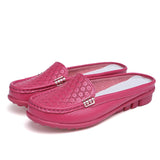 Niulatu 34-43 Leather Slippers Sandals Women Cut-out Breathable Outside Summer Slippers Shoes Woman Flats Women Sandal WSH3225 DJSE