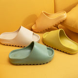 Niulatu Men and Women Slippers Summer Thicken Solid Color Home Indoor Shoes Eva Non-slip Beach Slides Bathroom Shoes Shower Slippers DJSE
