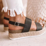 Niulatu Women Sandals 2025 Platform Sandals Wedges Shoes Ladies Peep Toe Gladiator Sandalias Mujer Summer Shoes Linen Wedge Heel Sandals DJSE