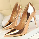 Niulatu Shoes Woman Pumps Patent Leather High Heels Shoes Women Basic Pump Wedding Shoes Female Stiletto Women Heel Plus Size 43 DJSE