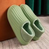 Niulatu Waterproof Non-Slip Home Slippers Men Cotton Shoe EVA Slippers Winter Warm Indoor Ladies Soft Couples Platform Shoes Zapatos DJSE