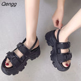 Niulatu Women Platform Sandals Height Increasing Buckle Summer Beach Shoes Thick Sole Women Sandals Big Size 42 High Heels Shoe DJSE