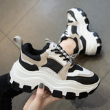 Niulatu Women Shoes 2025 Fashion Plue Size White Platform Sneakers Lace-up Casual Sport Shoes Woman Vulcanize Shoes Zapatillas Mujer DJSE