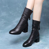 Niulatu Women's Shoes Luxury Chelsea Boot Women Leather Boot Chunky Winter Shoe Platform Ankle Boots Thick Heel Brand Designer DJSE