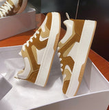 Niulatu Yellow Green Pink Design White Sneakers Women's Spring 2025 Korean Sports Platform Flat Shoes Vulcanize Canvas DJSE
