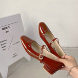 Niulatu Shoes New Spring Thick Heel Square Toe Shallow Mouth Single Shoes Women Wild Fairy Style Mary Jane Shoes DJSE