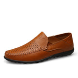 Niulatu Italian Mens Shoes Casual Luxury Brand Summer Men Loafers Genuine Leather Moccasins Comfy Breathable Slip On Boat Shoes DJSE