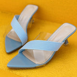 Niulatu Women Square Toe2025 Slippers Flip Flop Ladies Fashion High Heels Sandals Transparent Women's Casual Shoe Female Footwear DJSE