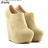 Niulatu Winter Boots For Women Wedges Platform Flock Women's Ankle Fashion Short Boot Shoes Woman DJSE
