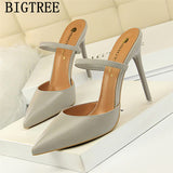 Niulatu Shoes Mules High Heels Bigtree Shoes Stiletto Heels Pumps Women Shoes Extreme High Heels Sexy Chaussures Femme Ayakkabi DJSE