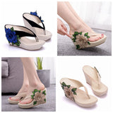 Niulatu High Heel Slippers Woman Slippers Lady Home Slippers Casual Beach Flip Flops Thick Bottom Sandals Women Shoes DJSE