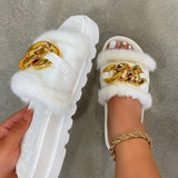 Niulatu Autumn Winter New Women Flat Platform Short Plush Flip Flops Slippers Shoes Woman Lady Sexy Furry Sandals Slippers Shoes DJSE