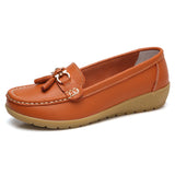 Niulatu Women Shoes Spring Autumn Cow Leather Flats Women Footwear Slip On Loafers Mother Moccasins Shoes Female Large Size DJSE