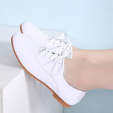 Niulatu Autumn women oxford shoes ballerina flats shoes women genuine leather shoes moccasins lace up loafers white shoes DJSE
