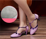 Niulatu New Modern Dance Shoes Women Ladies Closed Toe Tango Shoes Standard Waltz Ballroom Dancing Heels Indoor Suede Sole DJSE