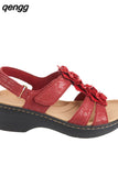 Niulatu Women Reported Wedges Orthopedic Shoes Flowers Decoration Comfortable Walking Sandals Women Beach Shoes DJSE