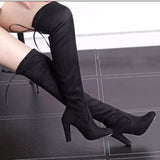 Niulatu to college 2025 Winter Women's Over The Knee Boots Women Suede Woman Skinny Knee High Heels Ladies Autumn Sexy Pumps Female Long Boot Shoes DJSE