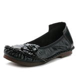 Niulatu Summer Shoes Woman Casual Breathable Flats Ladies Ethnic Style Floral Shoes Plus Size 42 Mom Shallow Loafers DJSE