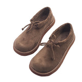 Niulatu Big Head Doll Shoes Lace-up Literary Short Boots Thick Bottom Ankle Boots Japanese Harajuku Style Flat Casual Shoes DJSE