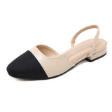 Niulatu 2025 Summer Sandals Women Slingbacks High Heels Fashion Low Thick Medium Heel Shoes Leather Elegant Pumps Ladies Luxury DJSE