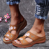 Niulatu Sandals Women Open Toe Women's Shoes Retro Floral Ladies Shoes Comfy Female Slippers Comfortable Zapatos De Mujer DJSE