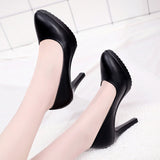 Niulatu 32-43 Formal Court Stilettos High Heels Shoes Women 2025 Shallow Soft Leather Platform Pumps for Wedding Model Party DJSE